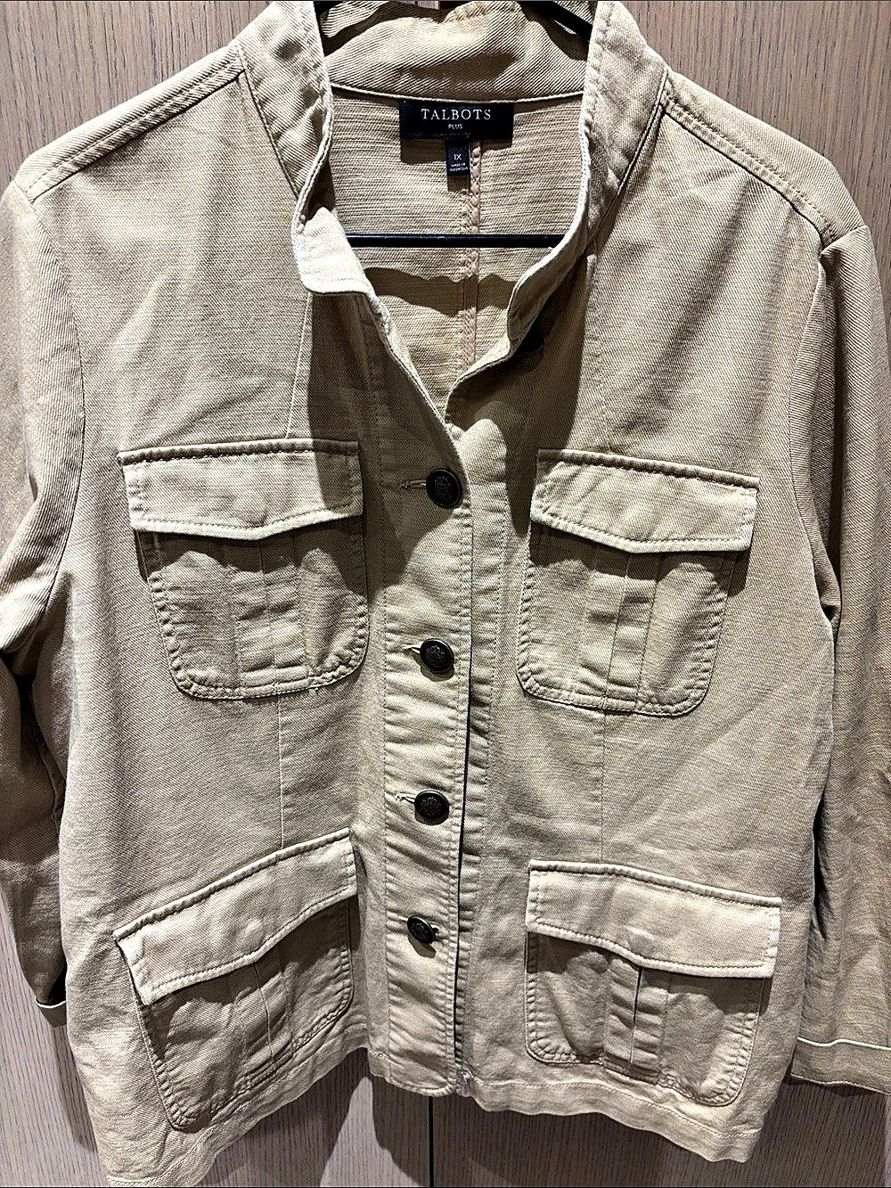 Talbots Utility Jacket in Beige Size 1X Like New